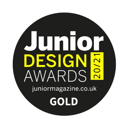 Circular log for Junior Design Awards 20/21 for juniormagazine.co.uk, Gold